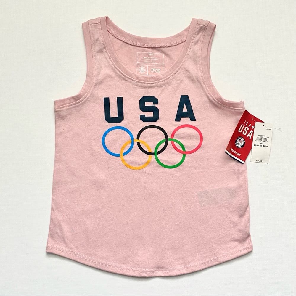 NWT Old Navy 3T Team USA Olympic Rings Light Pink Tank Top